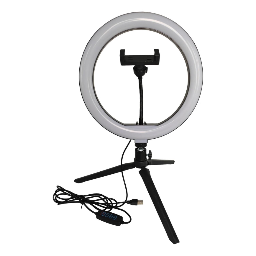 LED Lámpara regulable con trípode y soporte para vlogging LED/10W/5V 2700-6500K
