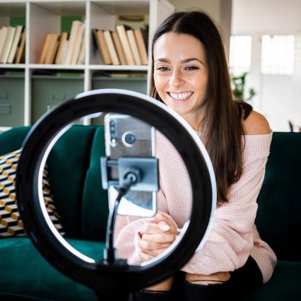 LED Lámpara regulable con trípode y soporte para vlogging LED/10W/5V 2700-6500K