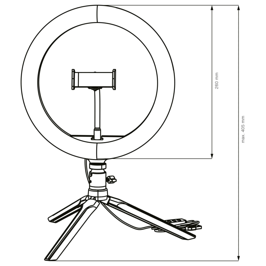 LED Lámpara regulable con trípode y soporte para vlogging LED/10W/5V 2700-6500K