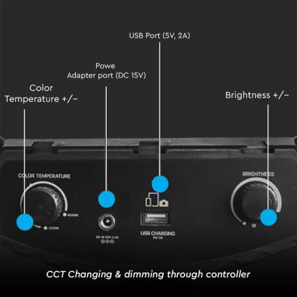 LED Lámpara regulable con un soporte y soporte para vlogging LED/55W/230V CRI 90 + control remoto