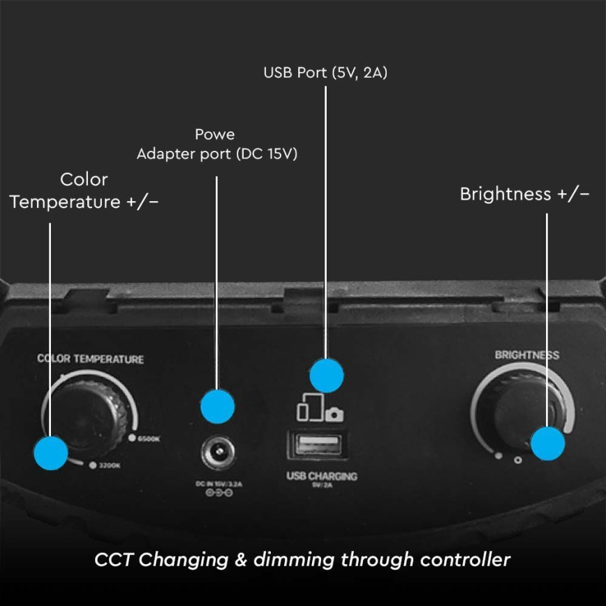 LED Lámpara regulable con un soporte y soporte para vlogging LED/55W/230V CRI 90 + control remoto