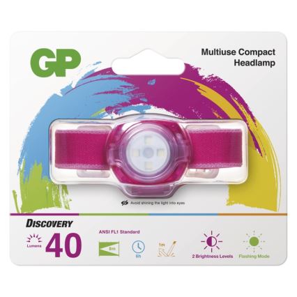 LED Linterna frontal GP EVERYBODY 4xLED/2×CR2025 rosa