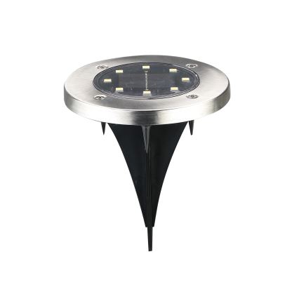 LED Luz empotrable de suelo solar SOLLY LED/1,2V 6500K diá. 11,5 cm 300 mAh IP44 cromo mate