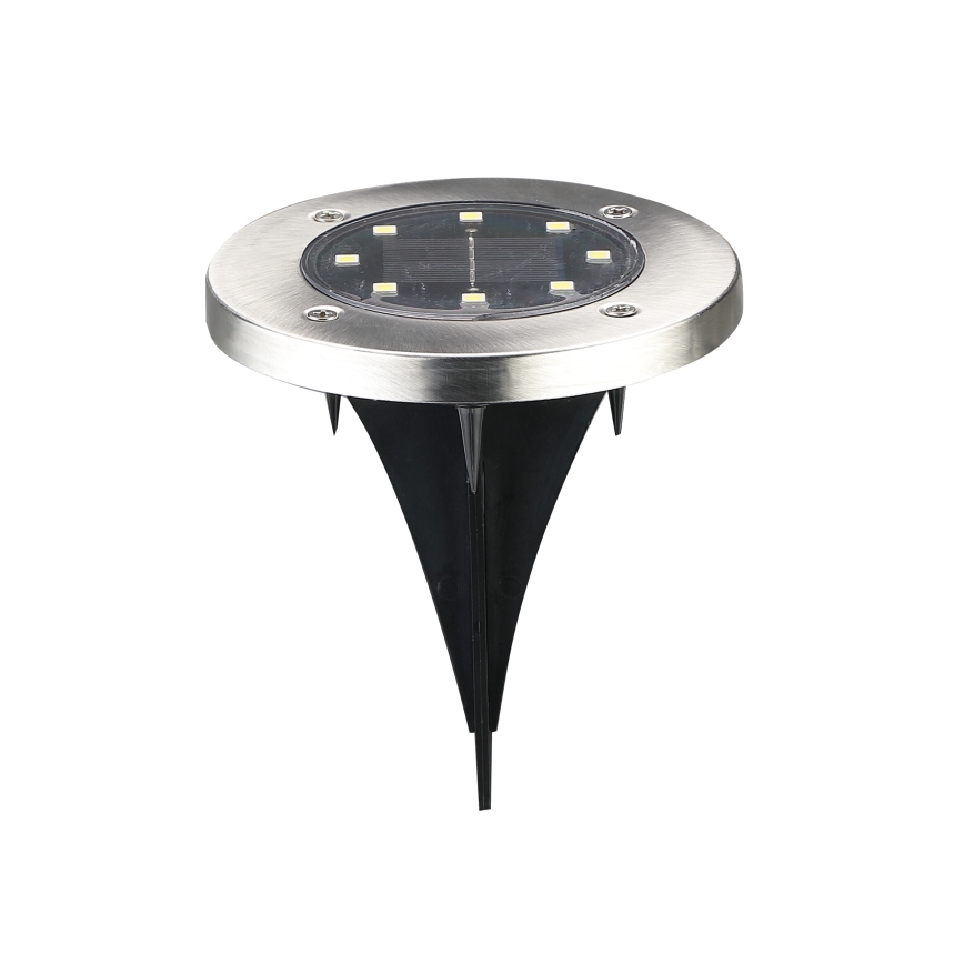 LED Luz empotrable de suelo solar SOLLY LED/1,2V 6500K diá. 11,5 cm 300 mAh IP44 cromo mate