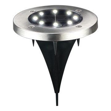 LED Luz empotrable de suelo solar SOLLY LED/1,2V 6500K diá. 11,5 cm 300 mAh IP44 cromo mate