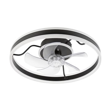 LED Plafón regulable con ventilador APOLLO LED/38W/230V negro + control remoto