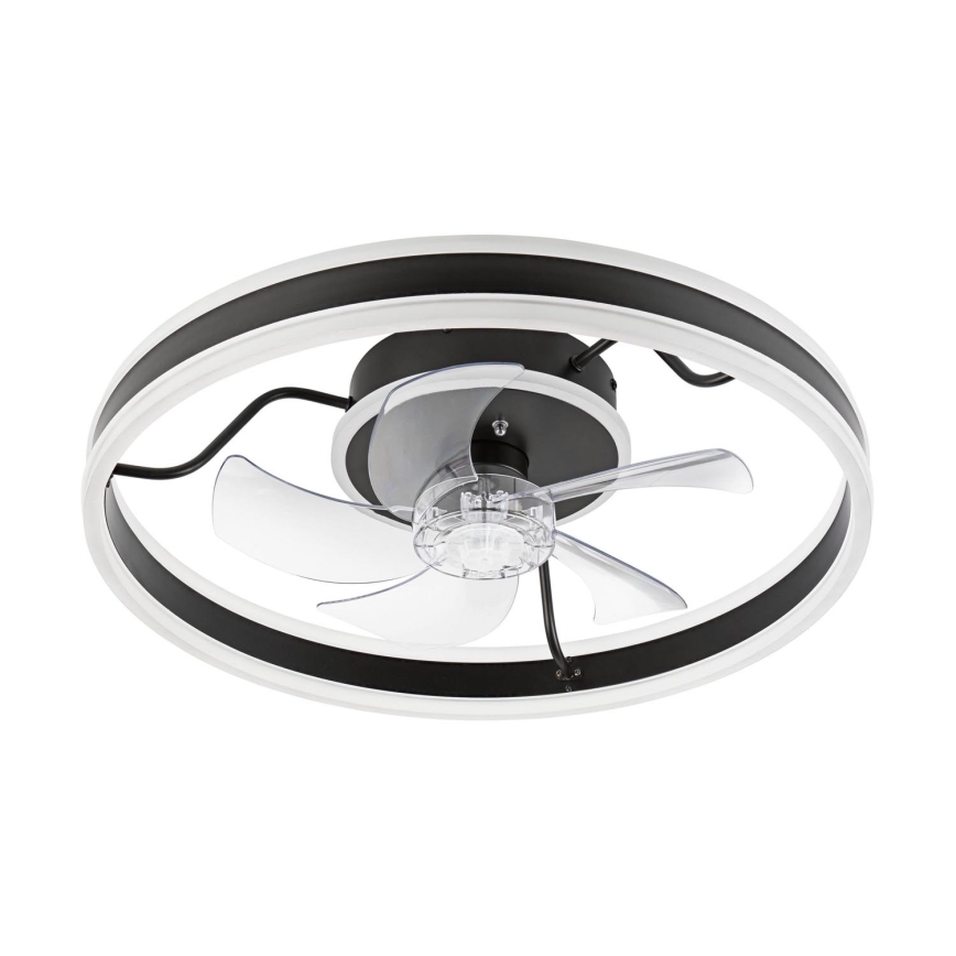 LED Plafón regulable con ventilador APOLLO LED/38W/230V negro + control remoto