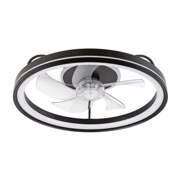 LED Plafón regulable con ventilador FARGO LED/37W/230V negro + control remoto