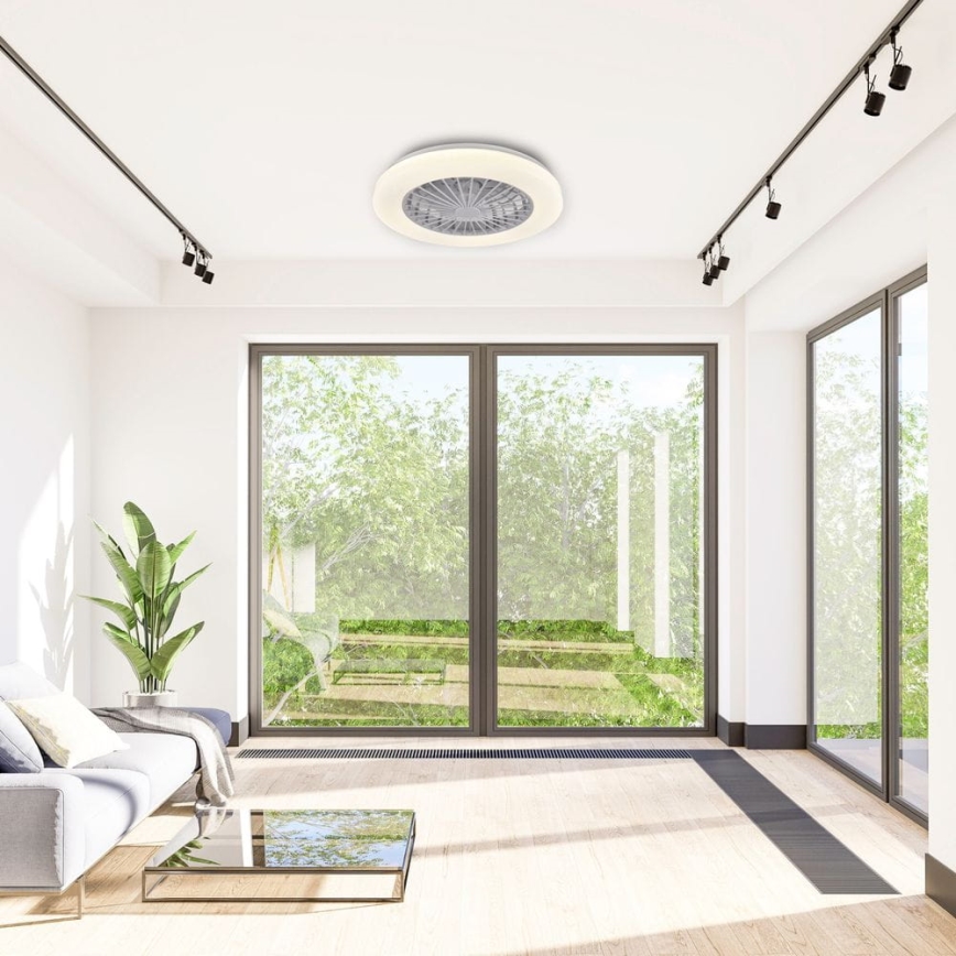 LED Plafón regulable con ventilador LIBYA LED/48W/230V 3000-6500K blanco + control remoto