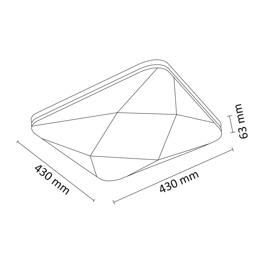 LED Plafón regulable KASTOR con mando a distancia LED/72W/230V