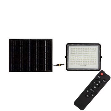 LED Proyector solar de exterior LED/200W/3,2V 4000K negro IP65 + control remoto