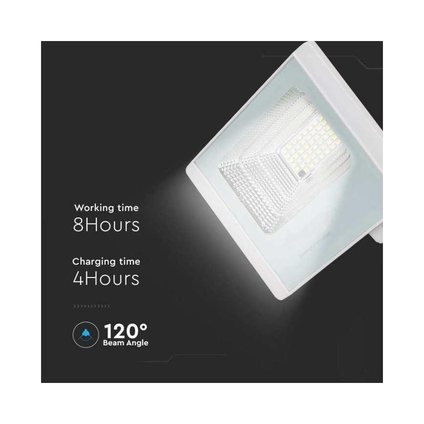 LED Proyector solar de exterior LED/20W/3,2V IP65 4000K + control remoto