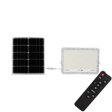 LED Proyector solar de exterior LED/30W/3,2V 6400K blanco+ IP65 + control remoto