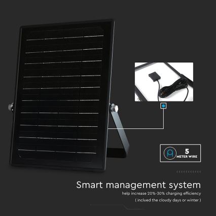 LED Proyector solar regulable con sensor LED/10W/3,7V 4000/6000K IP65 + control remoto