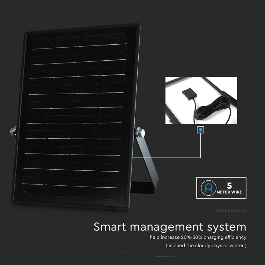 LED Proyector solar regulable con sensor LED/10W/3,7V 4000/6000K IP65 + control remoto
