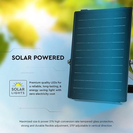 LED Proyector solar regulable con sensor LED/10W/3,7V 4000/6000K IP65 + control remoto