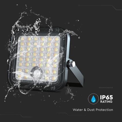 LED Proyector solar regulable con sensor LED/10W/3,7V 4000/6000K IP65 + control remoto