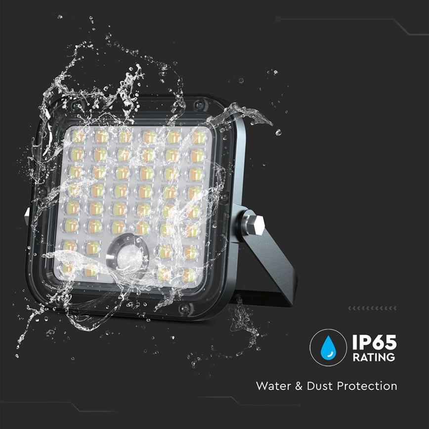 LED Proyector solar regulable con sensor LED/10W/3,7V 4000/6000K IP65 + control remoto
