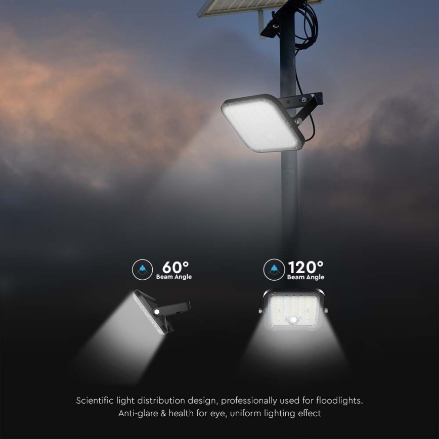 LED Proyector solar regulable con sensor LED/10W/3,7V 4000/6000K IP65 + control remoto
