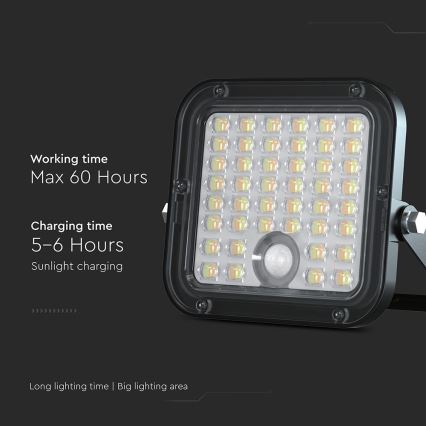 LED Proyector solar regulable con sensor LED/10W/3,7V 4000/6000K IP65 + control remoto