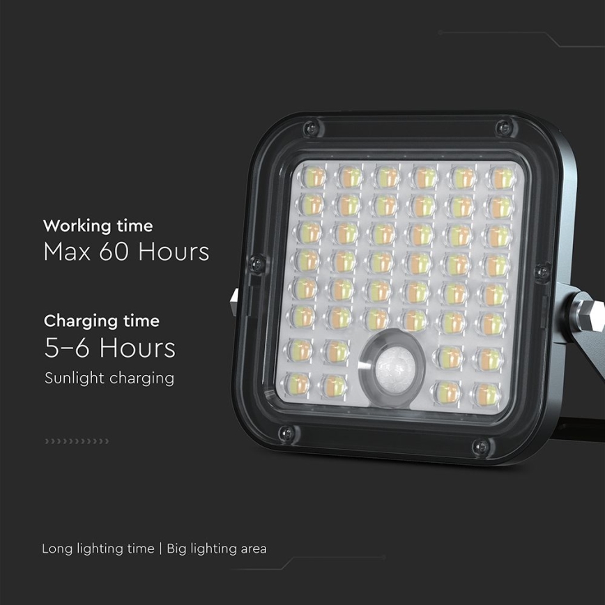 LED Proyector solar regulable con sensor LED/10W/3,7V 4000/6000K IP65 + control remoto