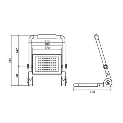 LED Reflector con soporte ADVIVE WORK LED/50W/230V IP65