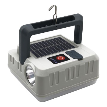 LED Regulable Recargable solar lámpara con función de power bank LED/1W/5,5V 8000K IPX4 1200 mAh gris
