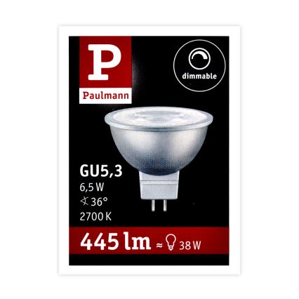 LED Regulable reflectora bombilla GU5,3/6,5W/12V 2700K - Paulmann 28759