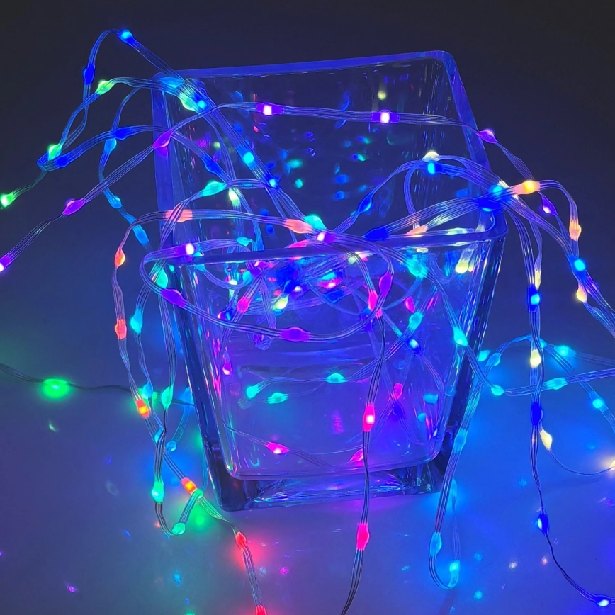 LED RGB Cadena de Navidad LED/10W/5V 10 m USB + control remoto