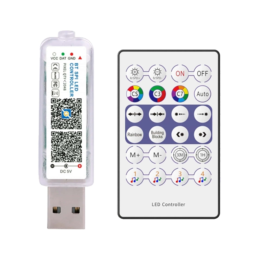 LED RGB Cadena de Navidad LED/10W/5V 10 m USB + control remoto