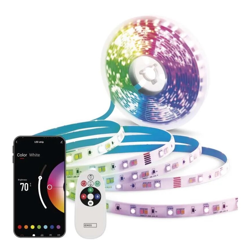LED RGB+CCT Tira regulable GOSMART LED/11W/230V 2 m 2700-6500K IP44 Wi-Fi + control remoto