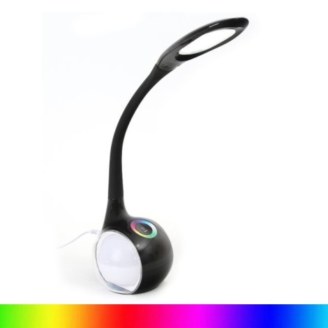LED RGB Lámpara de mesa regulable LED/7W/230V color negro