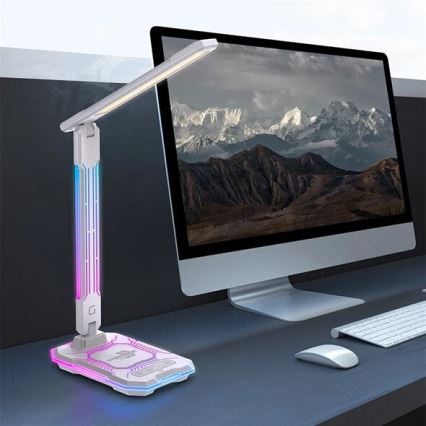 LED RGB Lámpara de mesa táctil recargable y regulable con carga inalámbrica LED/7,5W/5V 2700-5300K blanco