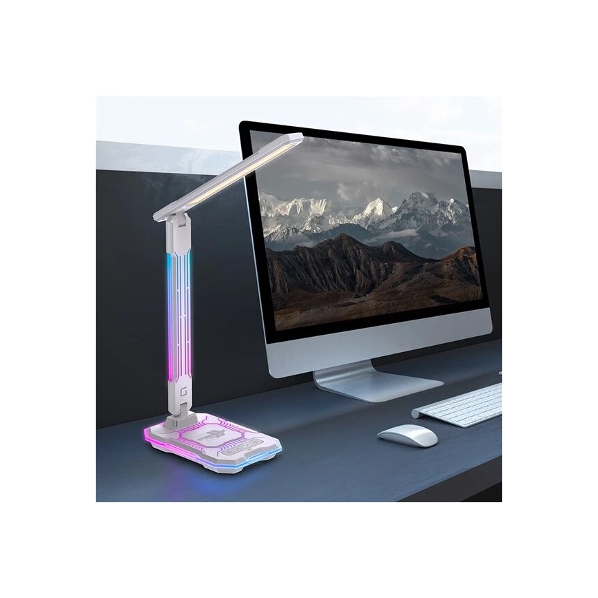 LED RGB Lámpara de mesa táctil recargable y regulable con carga inalámbrica LED/7,5W/5V 2700-5300K blanco