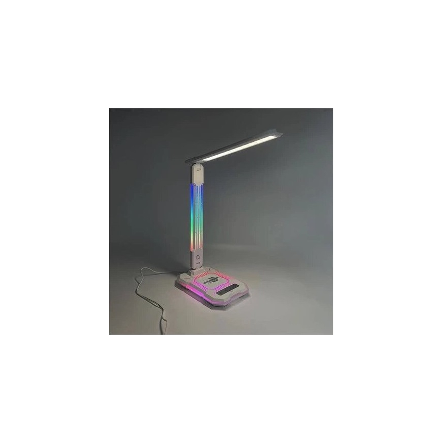 LED RGB Lámpara de mesa táctil recargable y regulable con carga inalámbrica LED/7,5W/5V 2700-5300K blanco