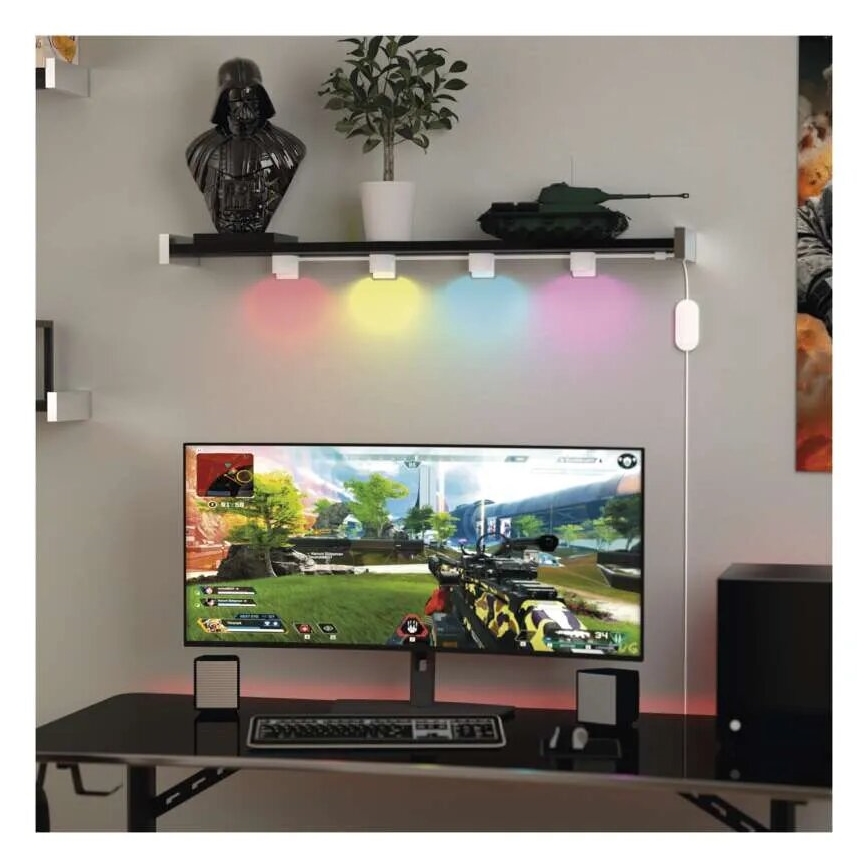 LED RGBIC+CCT Cadena decorativa con foco GoSmart 12xLED/7W/230V 255 cm Wi-Fi Tuya