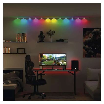 LED RGBIC+CCT Cadena decorativa con foco GoSmart 12xLED/7W/230V 255 cm Wi-Fi Tuya