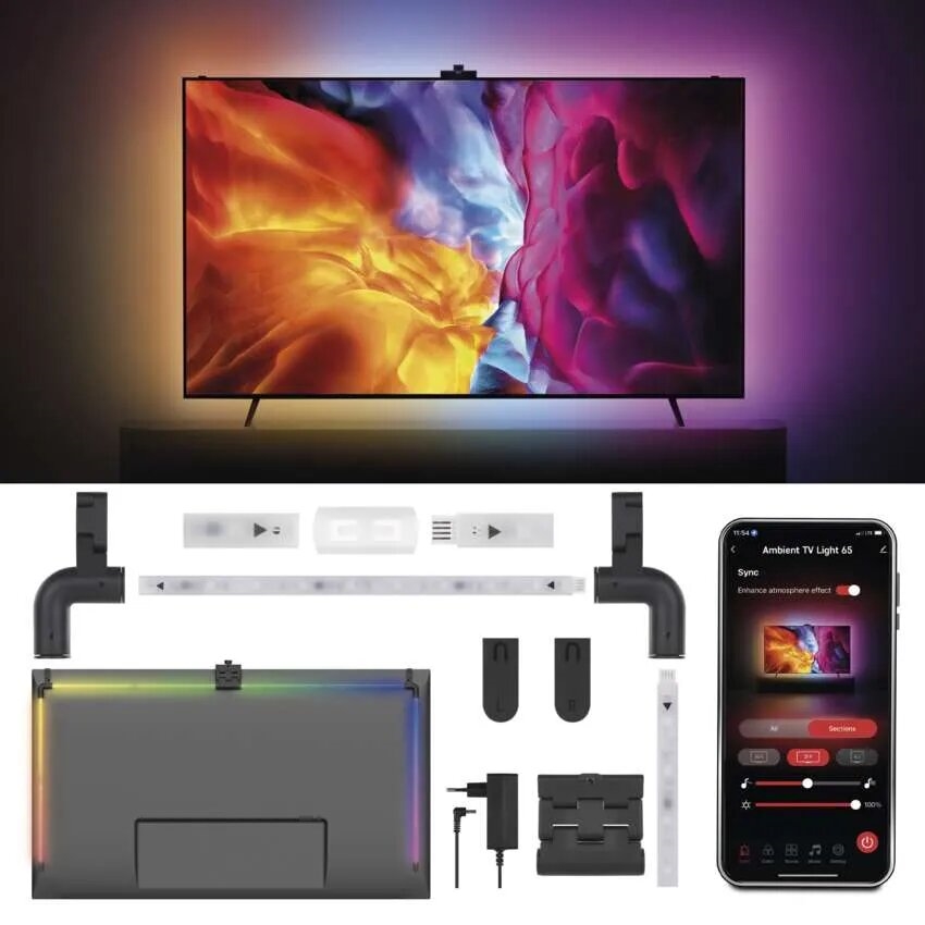 LED RGBIC Tira para TV GoSmart LED/24W/230V 65“