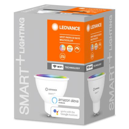 LED RGBW Bombilla regulable SMART+ GU10/5W/230V 2700K-6500K Wi-Fi - Ledvance