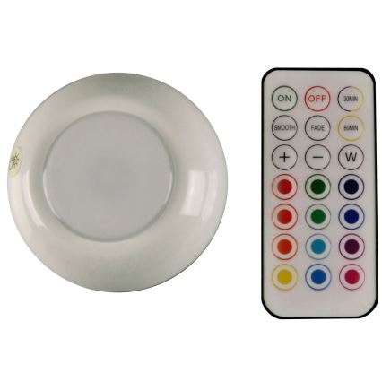 LED RGBW Iluminación regulable para muebles LED/0,5W/4,5V 3xAAA blanco + control remoto