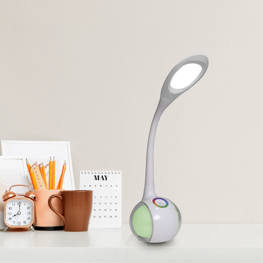 LED RGBW Lámpara de mesa táctil regulable COSMOS LED/6,5W/230V blanco