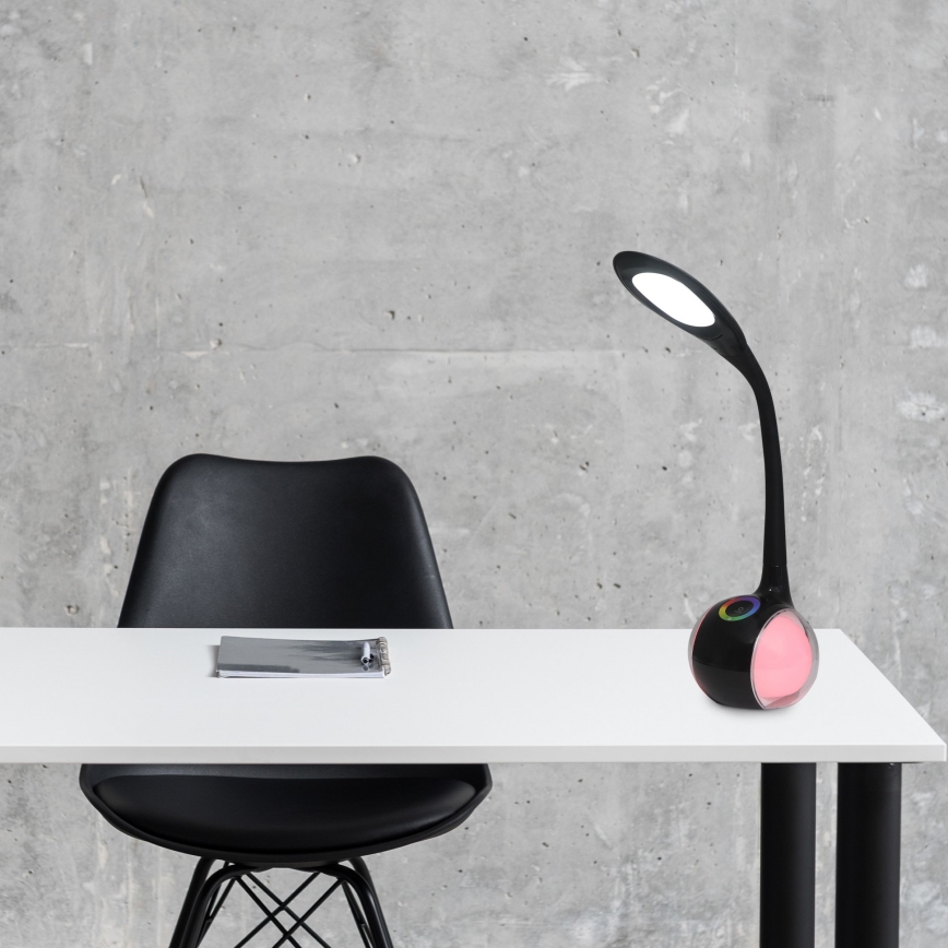 LED RGBW Lámpara de mesa táctil regulable COSMOS LED/6,5W/230V negro