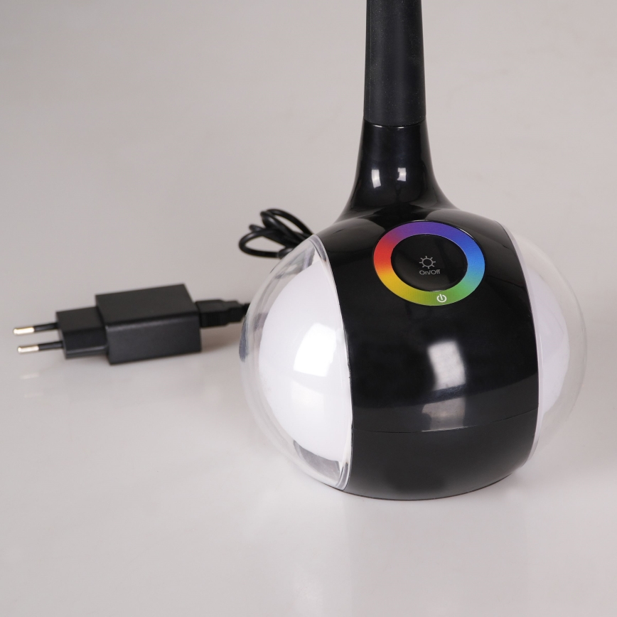 LED RGBW Lámpara de mesa táctil regulable COSMOS LED/6,5W/230V negro
