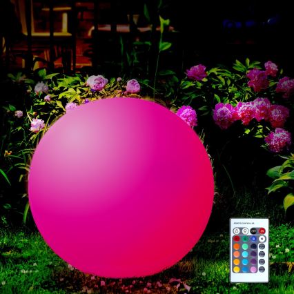 LED RGBW Lámpara solar BALL LED/1,2V d. 30 cm IP65 + mando a distancia