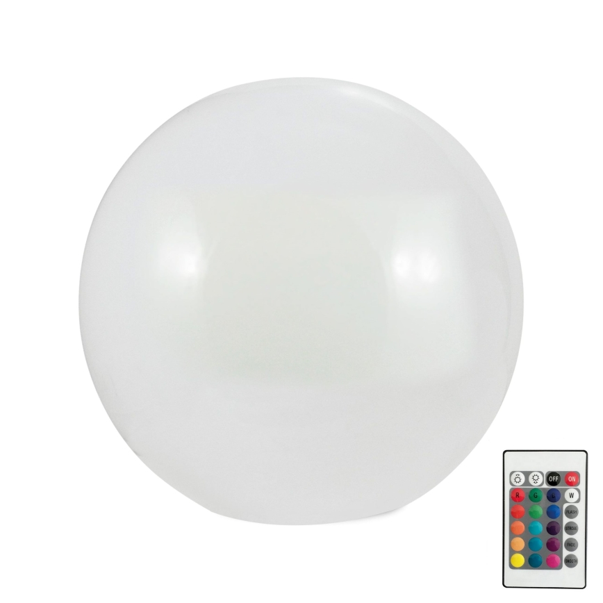 LED RGBW Lámpara solar BALL LED/3,2V diá. 20 cm IP65 + control remoto