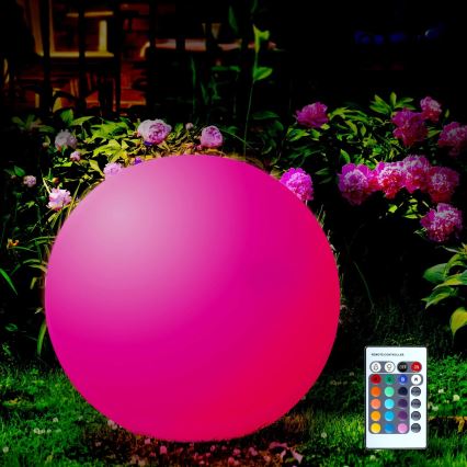 LED RGBW Lámpara solar BALL LED/3,2V diá. 20 cm IP65 + control remoto