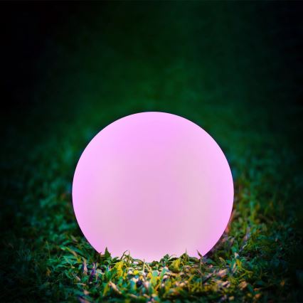 LED RGBW Lámpara solar BALL LED/3,2V diá. 20 cm IP65 + control remoto