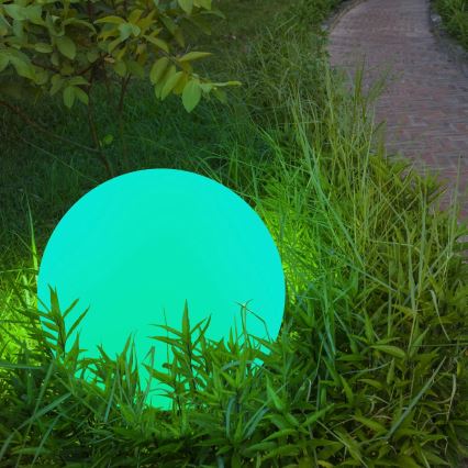 LED RGBW Lámpara solar BALL LED/3,2V diá. 20 cm IP65 + control remoto