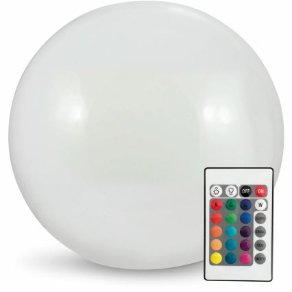 LED RGBW Lámpara solar BALL LED/3,2V diá. 20 cm IP65 + control remoto