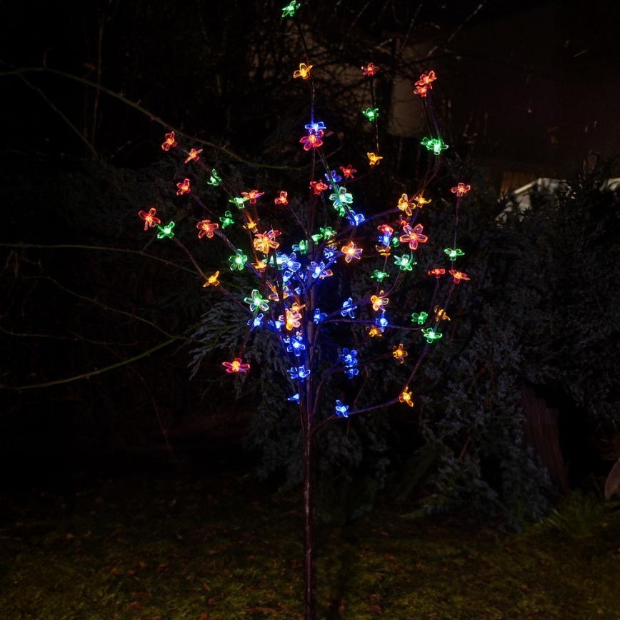 LED RGBW Lámpara solar TREE LED/0,1W/1,2V 600 mAh IP44 marrón